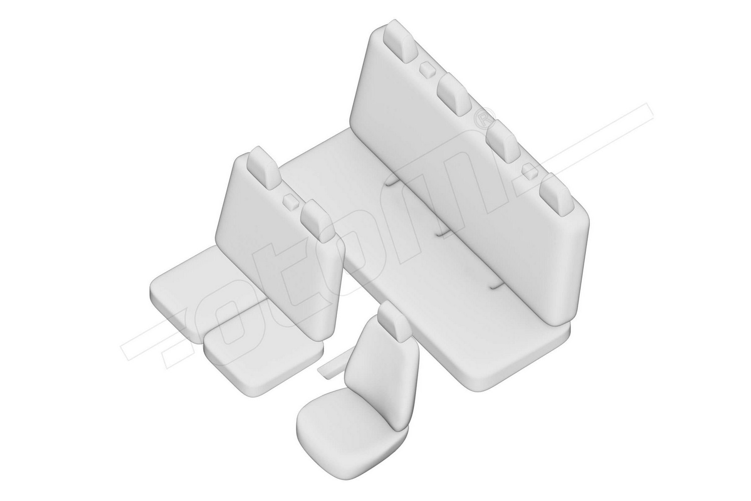 Seat covers line drawing / Sitzbez&uuml;ge Strichzeichnung / Stoelhoezen lijntekening / Dessin au trait des housses de si&egrave;ge