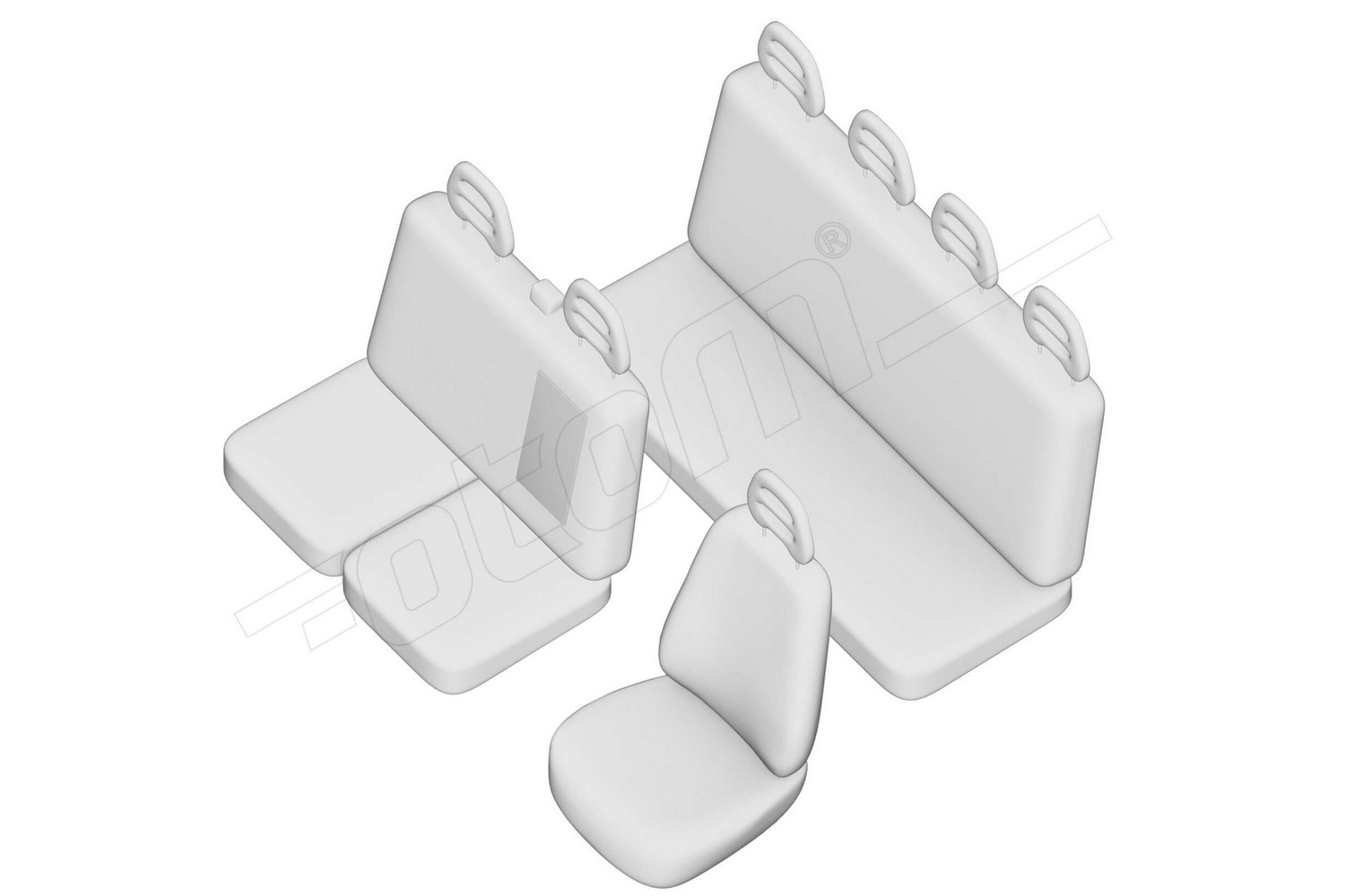 Seat covers line drawing / Sitzbez&uuml;ge Strichzeichnung / Stoelhoezen lijntekening / Dessin au trait des housses de si&egrave;ge