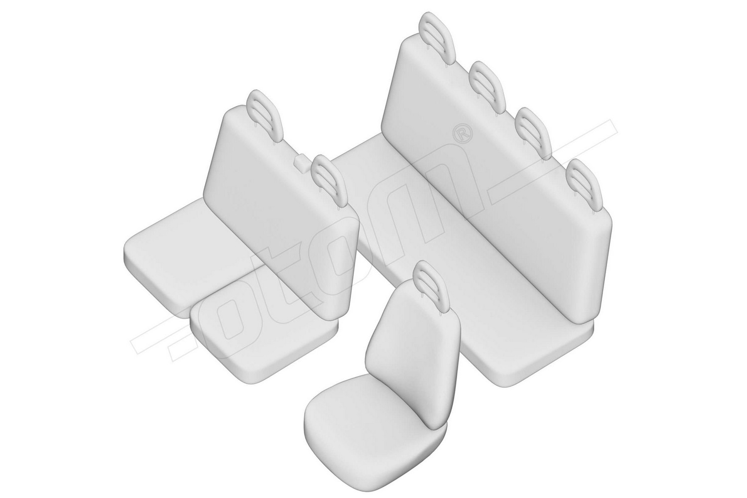 Seat covers line drawing / Sitzbez&uuml;ge Strichzeichnung / Stoelhoezen lijntekening / Dessin au trait des housses de si&egrave;ge