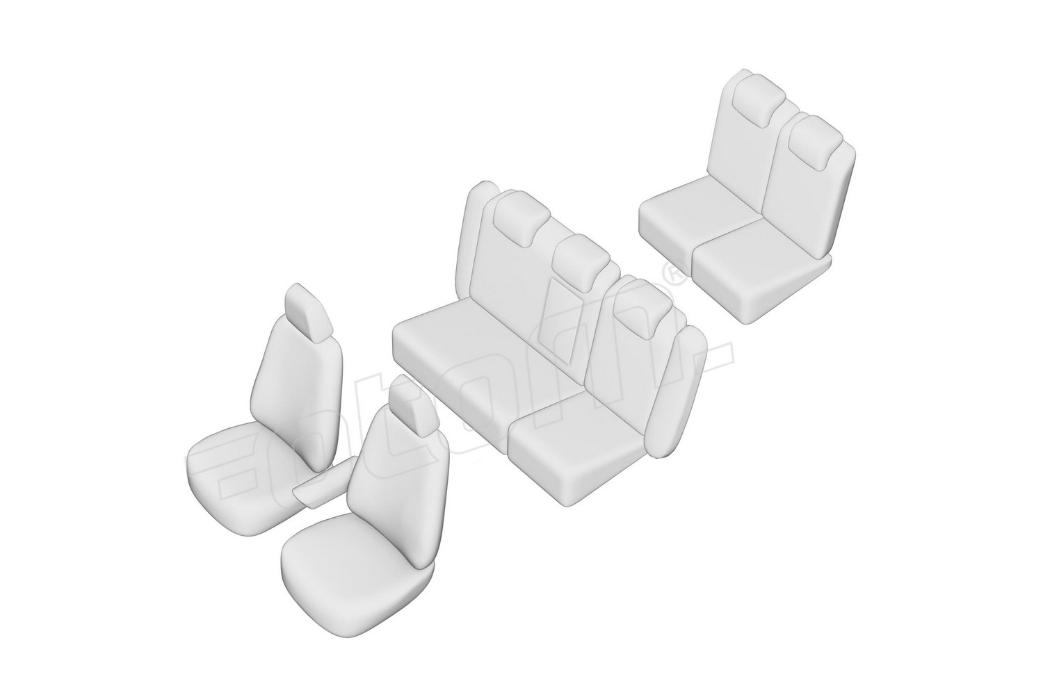 Seat covers line drawing / Sitzbezüge Strichzeichnung / Stoelhoezen lijntekening / Dessin au trait des housses de siège Seat covers line drawing / Sitzbezüge Strichzeichnung / Stoelhoezen lijntekening / Dessin au trait des housses de siège