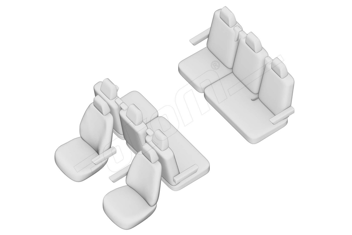Seat covers line drawing / Sitzbez&uuml;ge Strichzeichnung / Stoelhoezen lijntekening / Dessin au trait des housses de si&egrave;ge