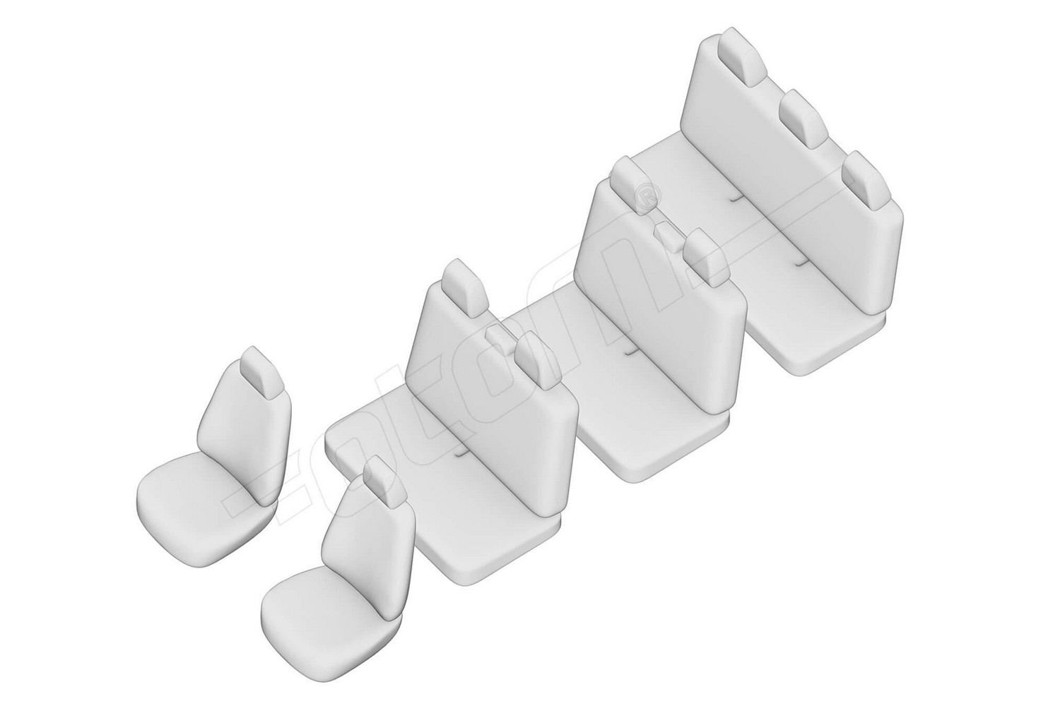 Seat covers line drawing / Sitzbez&uuml;ge Strichzeichnung / Stoelhoezen lijntekening / Dessin au trait des housses de si&egrave;ge