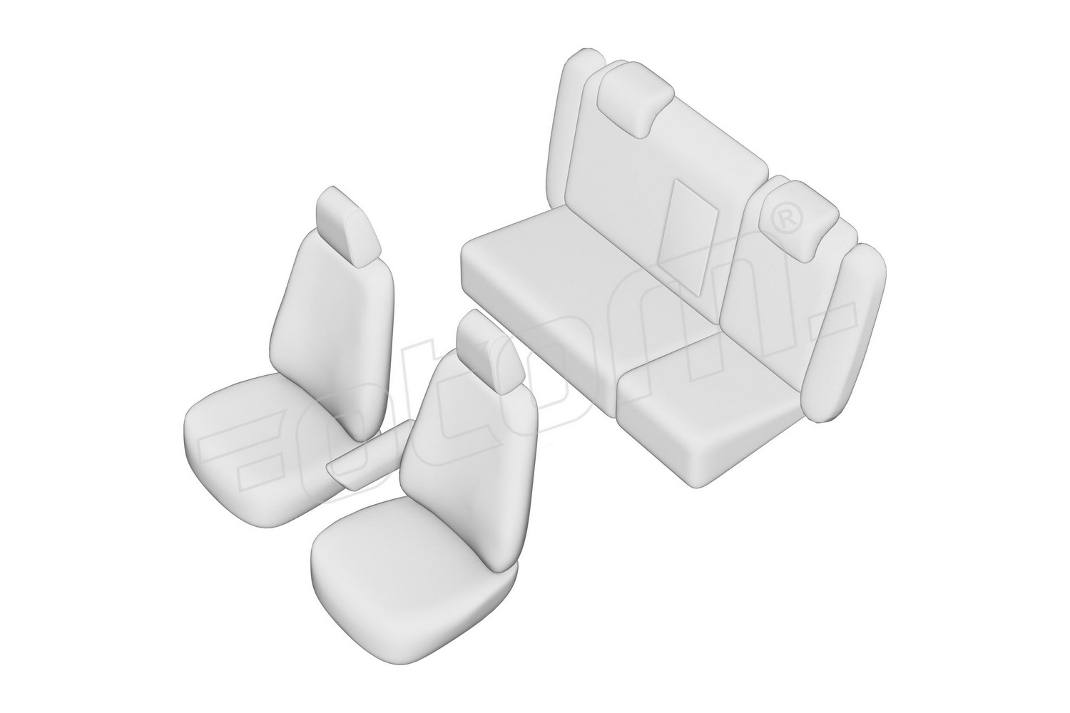 Seat covers line drawing / Sitzbez&uuml;ge Strichzeichnung / Stoelhoezen lijntekening / Dessin au trait des housses de si&egrave;ge