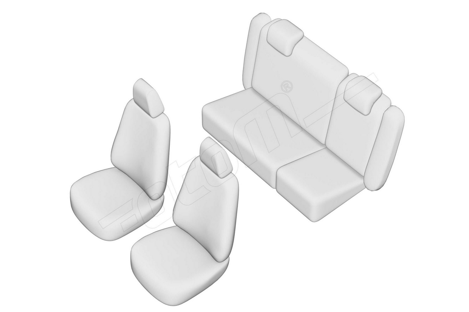 Seat covers line drawing / Sitzbez&uuml;ge Strichzeichnung / Stoelhoezen lijntekening / Dessin au trait des housses de si&egrave;ge