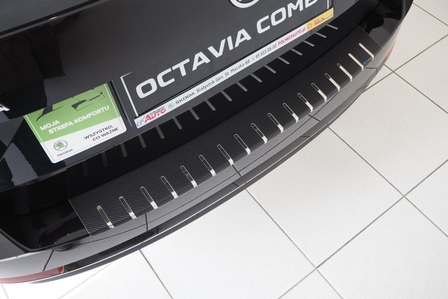 Skoda Octavia 3 Combi Facelift ab 3/2017 Ladekantenschutz Edelstahl anthrazit f