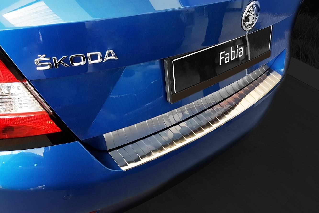 Rear bumper protector Skoda Fabia III NJ stainless steel brushed