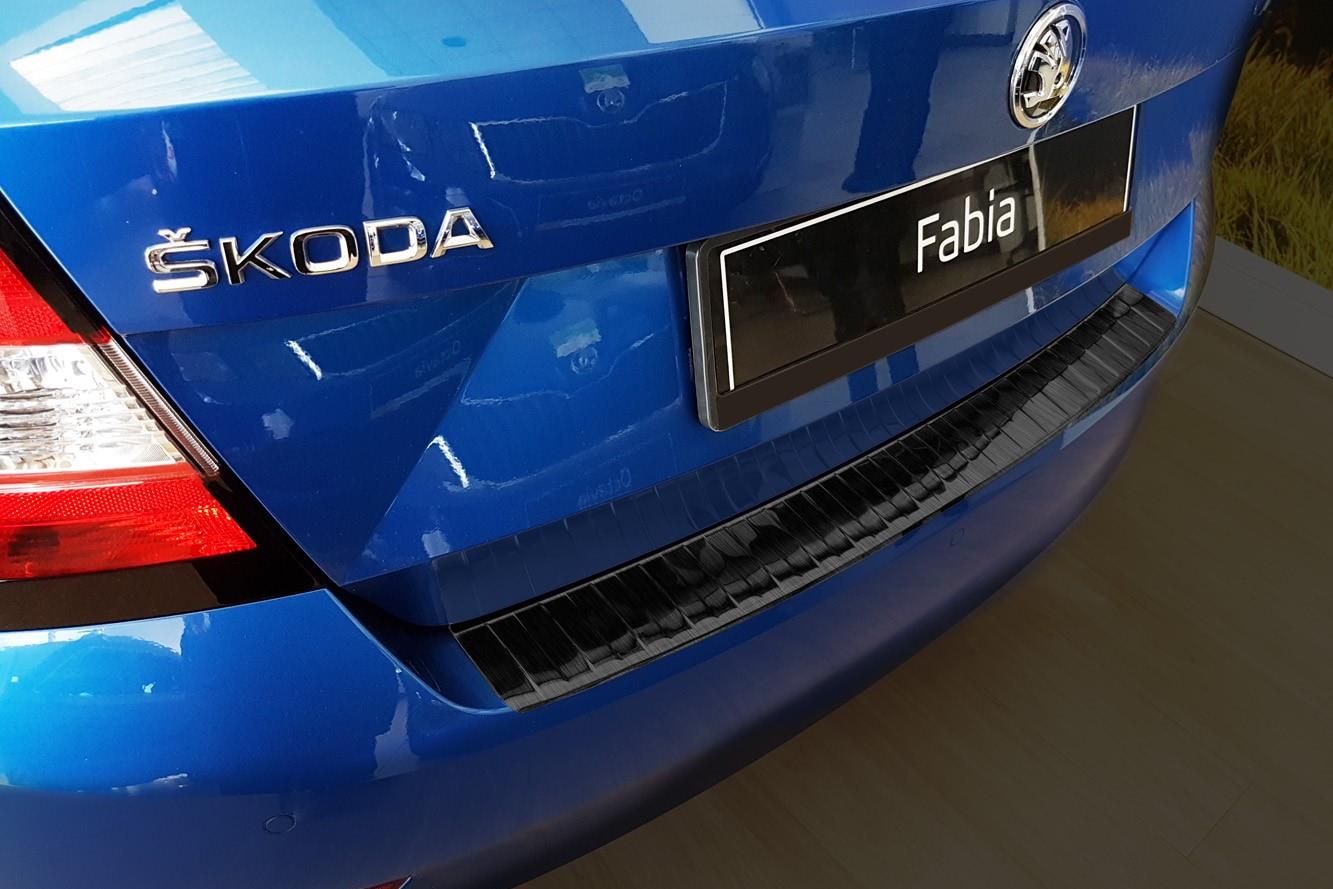 Rear bumper protector suitable for Skoda Fabia III (NJ) 2018-2021 5-door hatchback stainless steel brushed anthracite