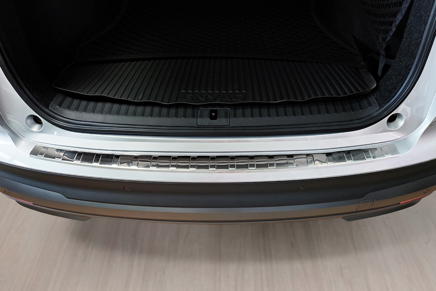 Protection de seuil de coffre convient à Skoda Enyaq iV 2020-présent acier inox brossé