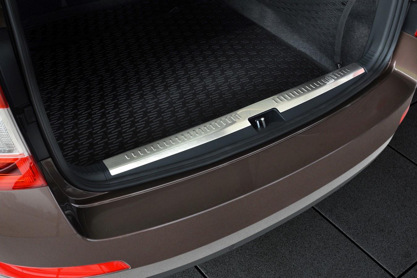 Boot sill protector suitable for Skoda Octavia III Scout (5E) 2014-2020 wagon stainless steel brushed