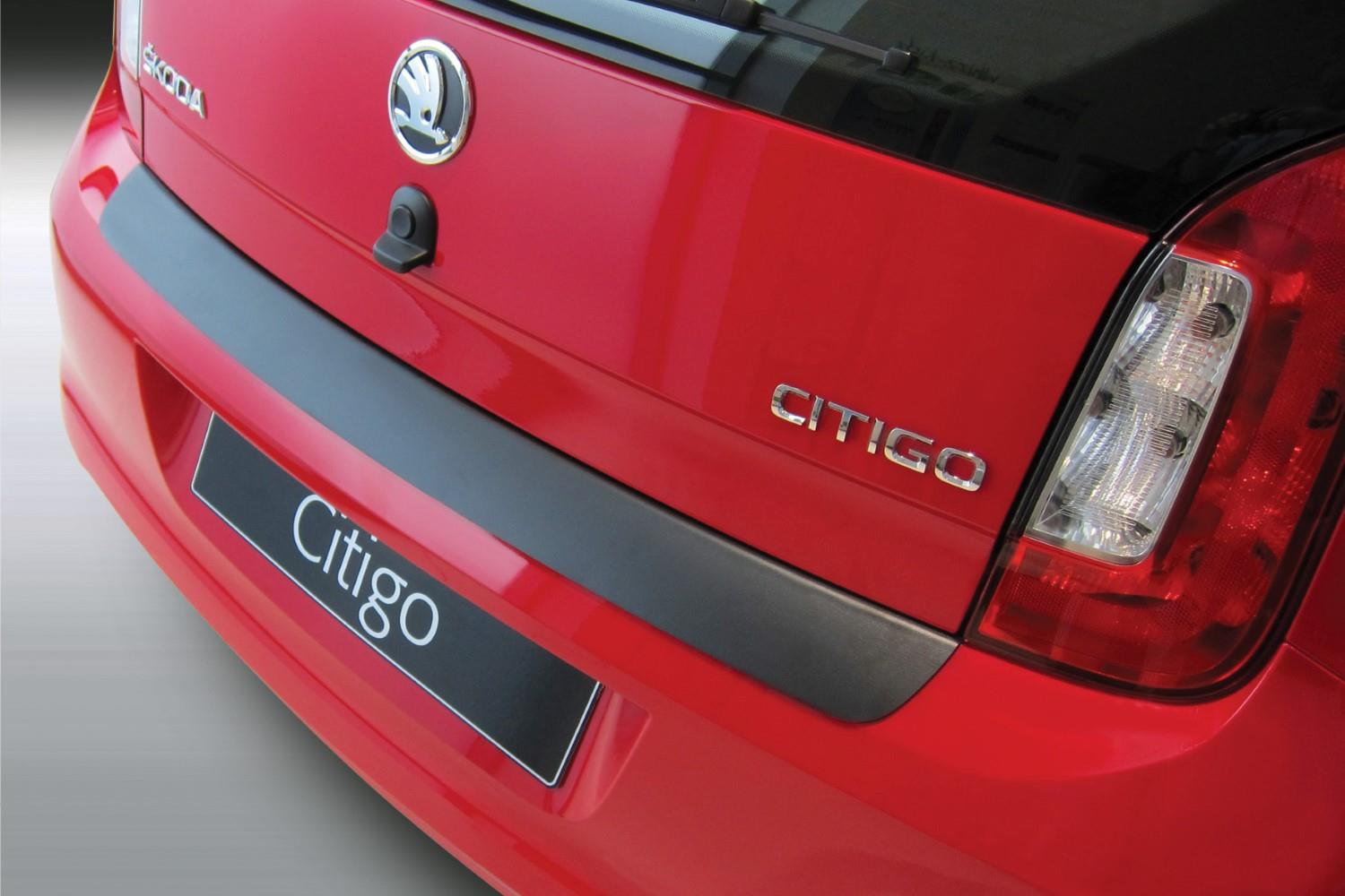 Rear bumper protector suitable for Skoda Citigo 2011-present 3 & 5-door hatchback ABS - matt black