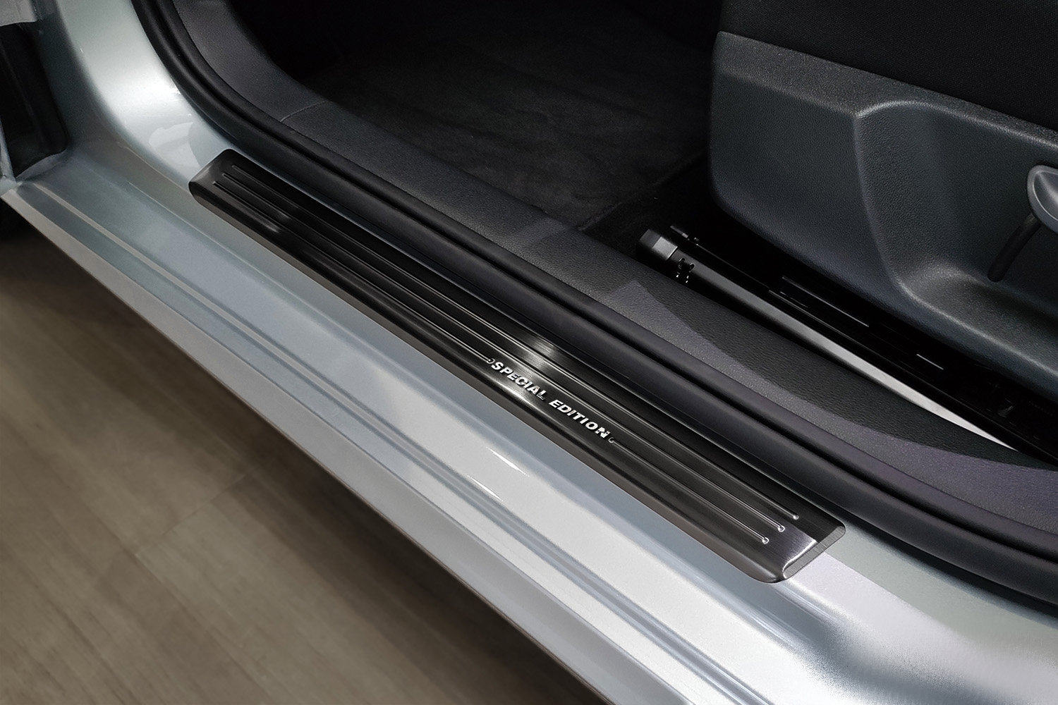 Door sill plates suitable for Skoda Fabia IV 2021-present 5-door hatchback stainless steel brushed anthracite 4 pieces