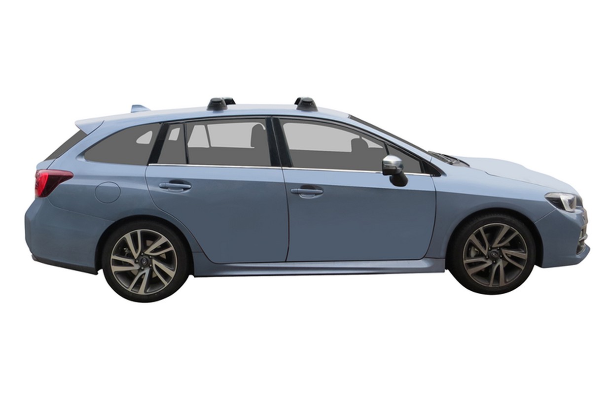 Roof bars suitable for Subaru Levorg 2015 present wagon Yakima Aero ThruBar silver