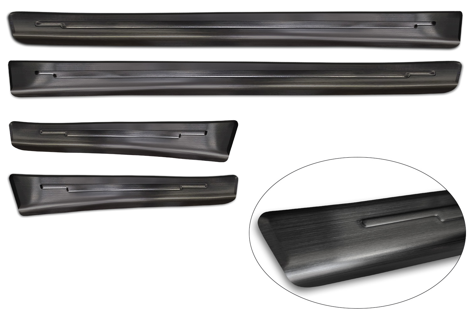 Door sill plates suitable for Subaru Forester VI (SL) 2024-present stainless steel brushed anthracite 4 pieces (5)