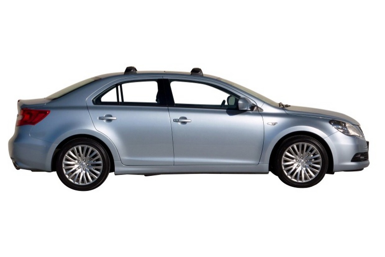 Roof bars suitable for Suzuki Kizashi 2010 2016 4 door saloon Yakima Aero ThruBar silver