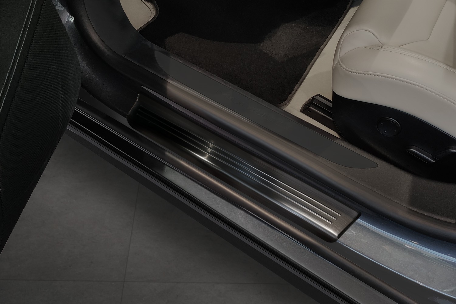 Instaplijsten geschikt voor Tesla Model S 2012-heden 5-deurs hatchback RVS geborsteld antraciet 4-delig