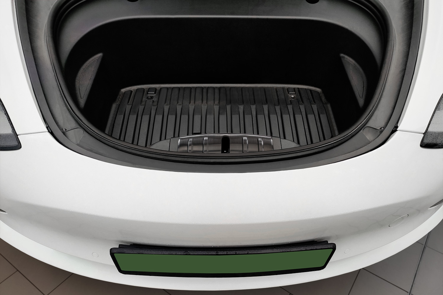 Frunk-Ladekantenschutz passend für Tesla Model 3 2017-2023 4-Türer Limousine Edelstahl gebürstet anthrazit