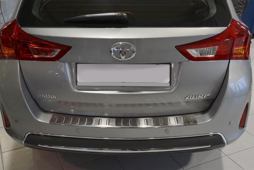 Rear bumper protector Toyota Auris II TS 2013-2015 wagon stainless steel brushed