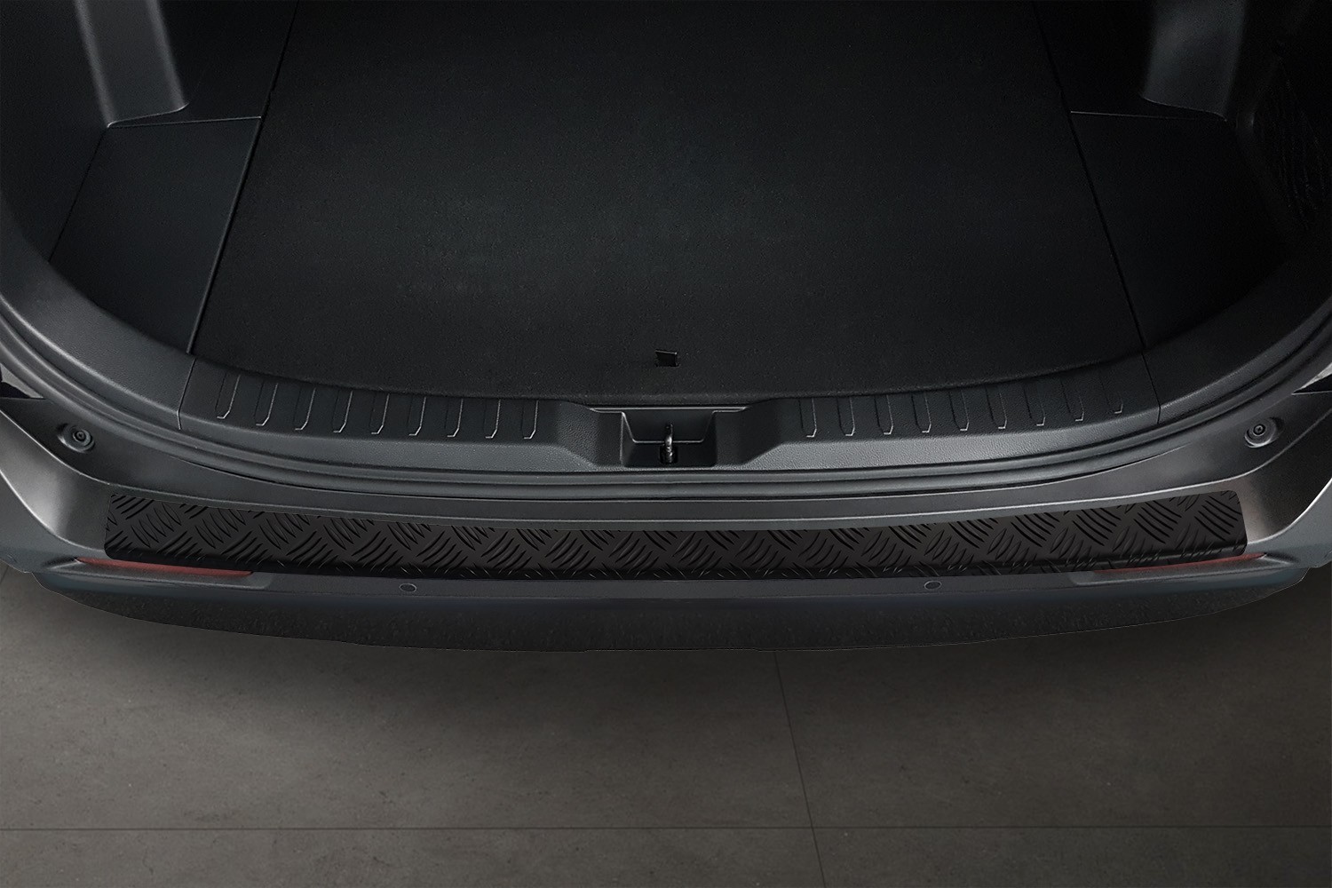 Rear bumper protector suitable for Toyota RAV4 V (XA50) 2018-present aluminium diamond plate matt black