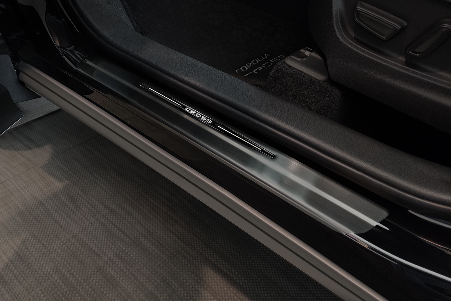 Seuils de portes convient à Toyota Corolla Cross (XG10) 2022-présent acier inox brossé anthracite 4 pièces