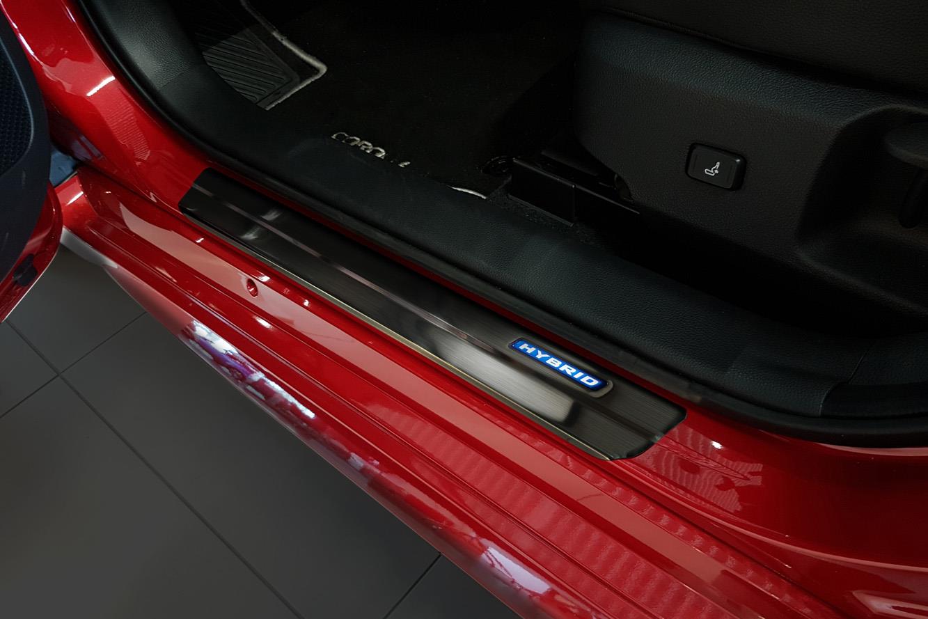 Door sill plates suitable for Toyota Corolla (E210) 2018-present 4-door saloon stainless steel brushed anthracite 4 pieces