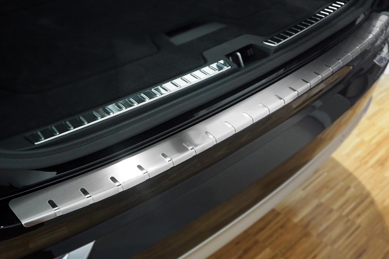 Rear bumper protector suitable for Volvo XC90 II 2015-present stainless steel brushed