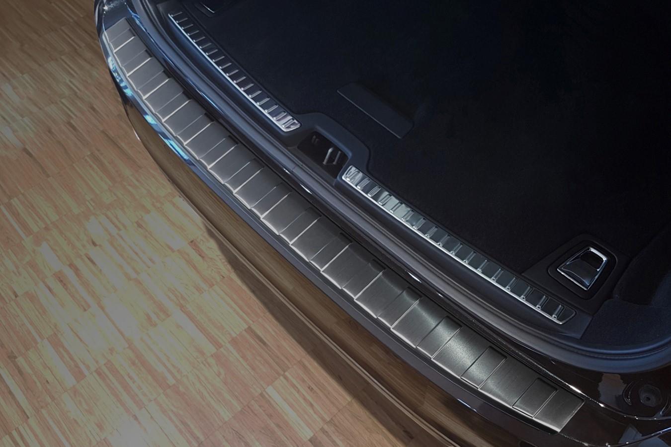 Rear bumper protector suitable for Volvo V90 II 2016-present wagon stainless steel brushed anthracite