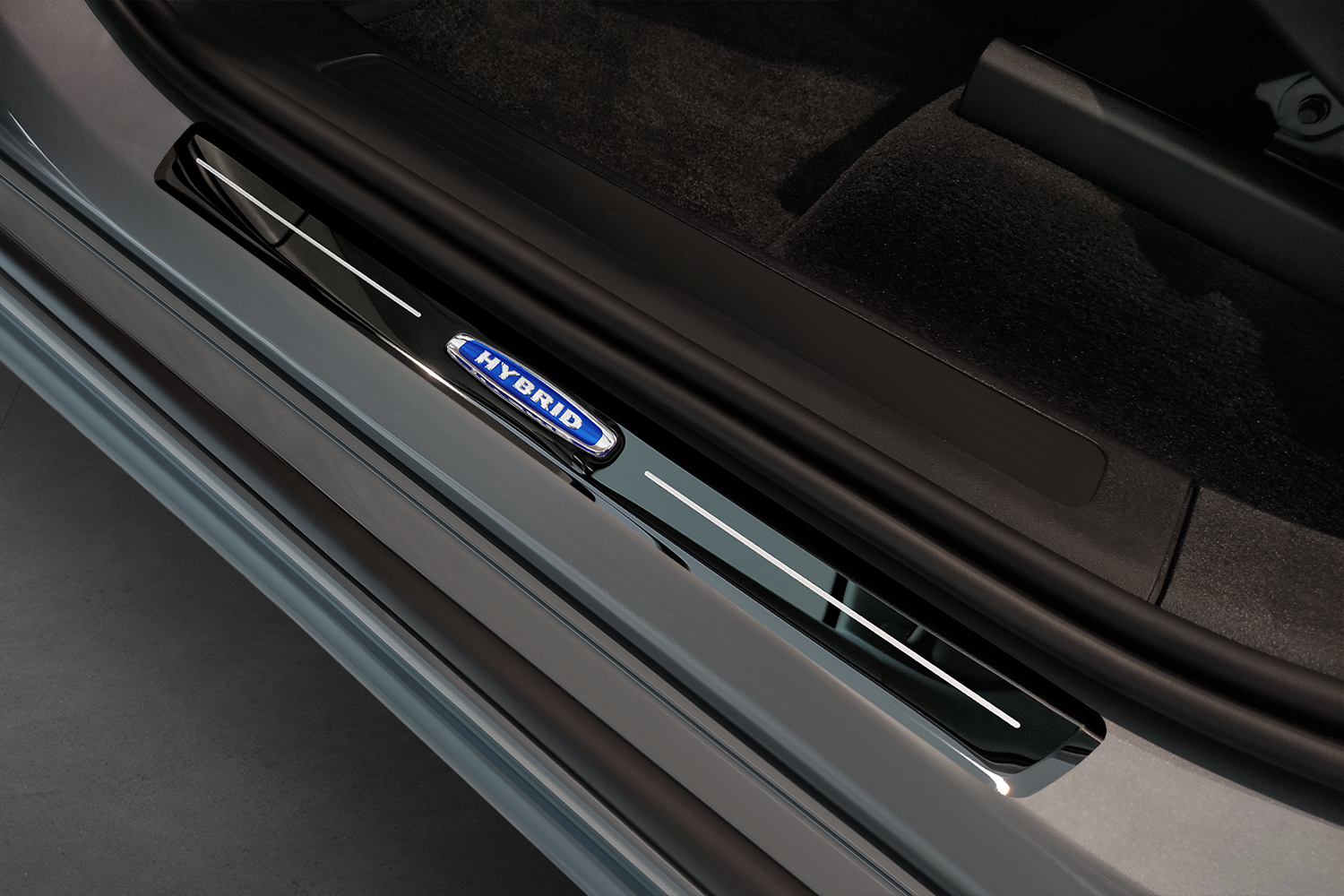 Door sill plates suitable for Volvo XC90 II 2015-present stainless steel high gloss anthracite 4 pieces