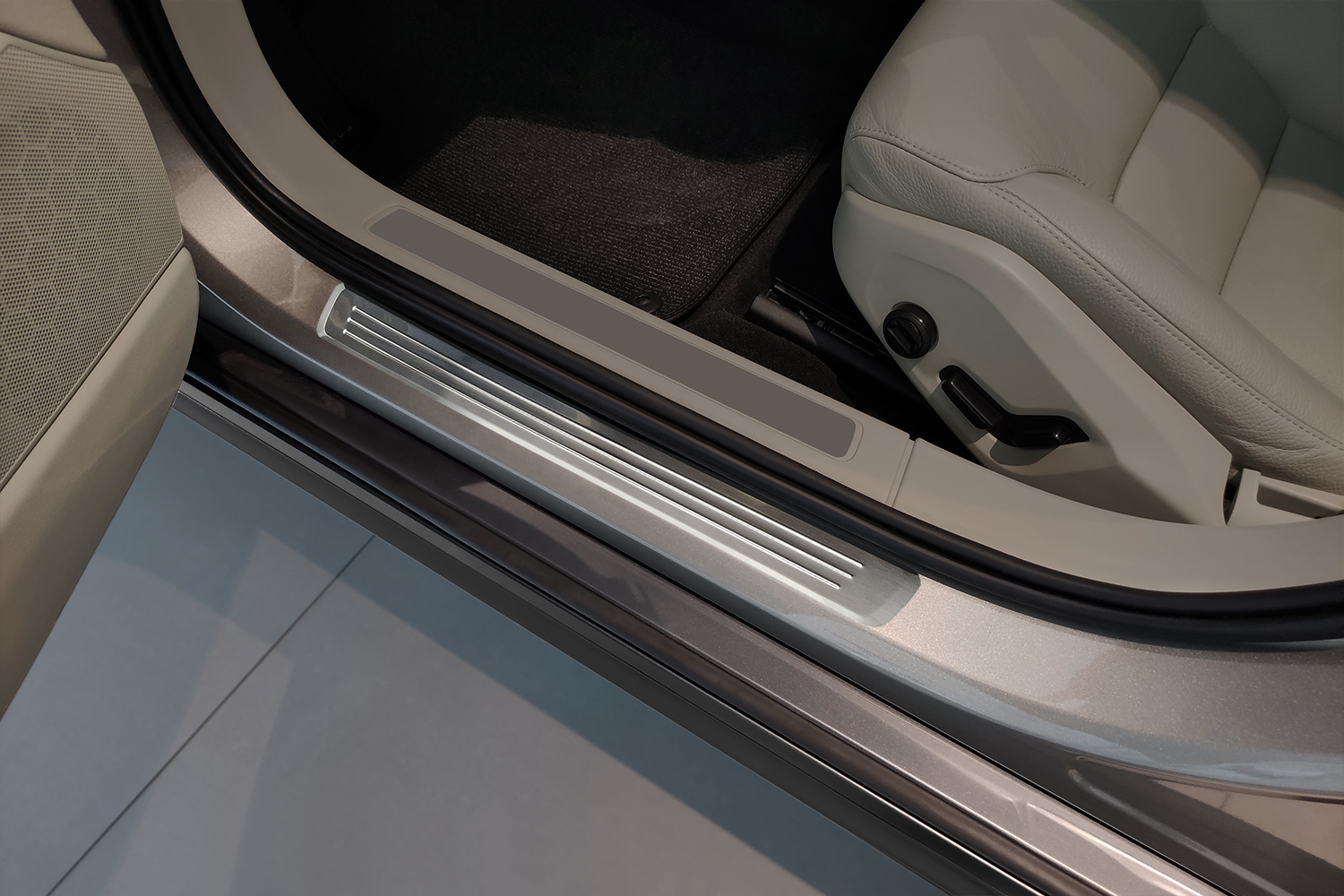 Door sill plates suitable for Volvo V90 II 2016-present wagon stainless steel brushed 4 pieces