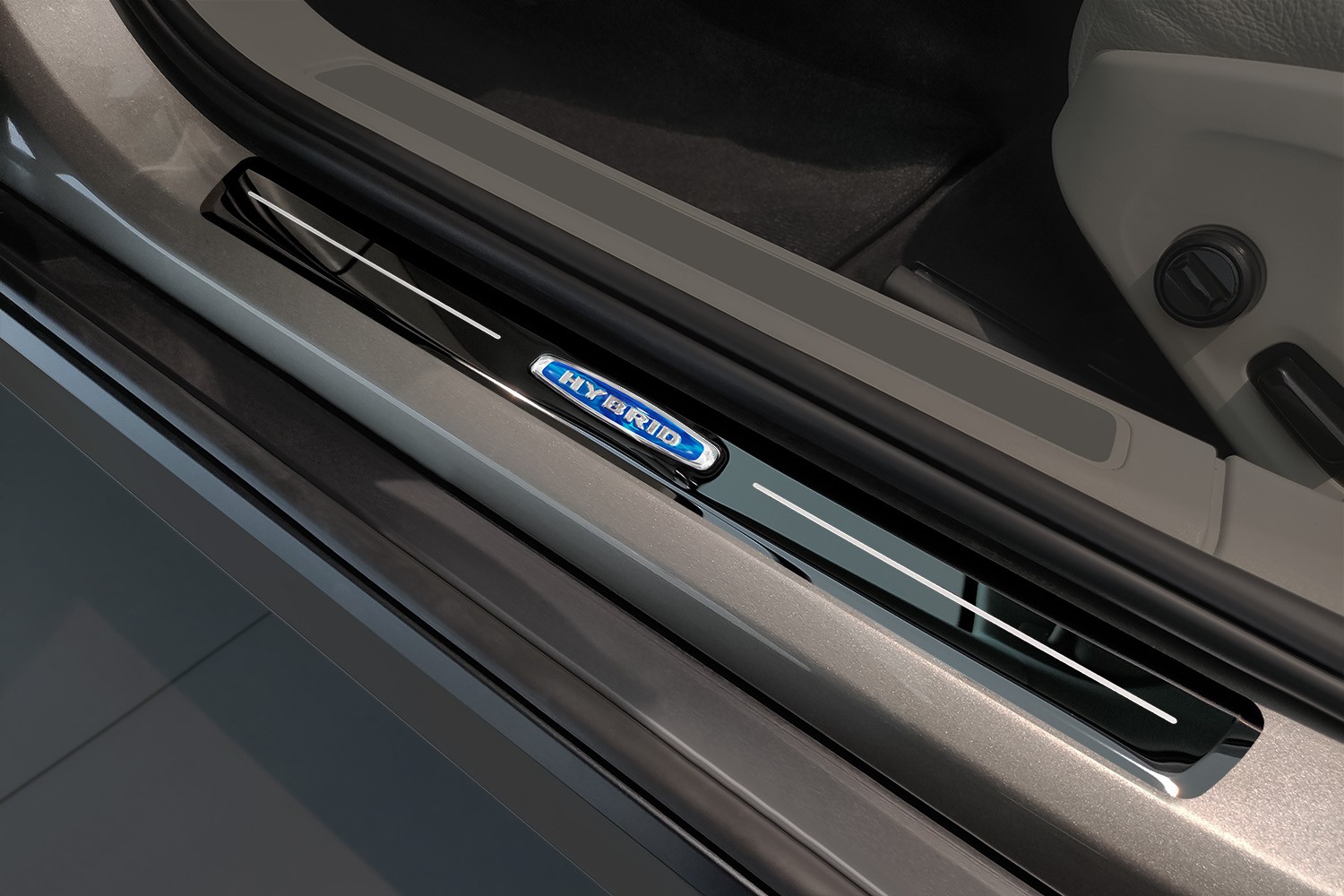 Seuils de portes convient à Volvo V90 II 2016-présent break acier inox anthracite brillant 4 pièces