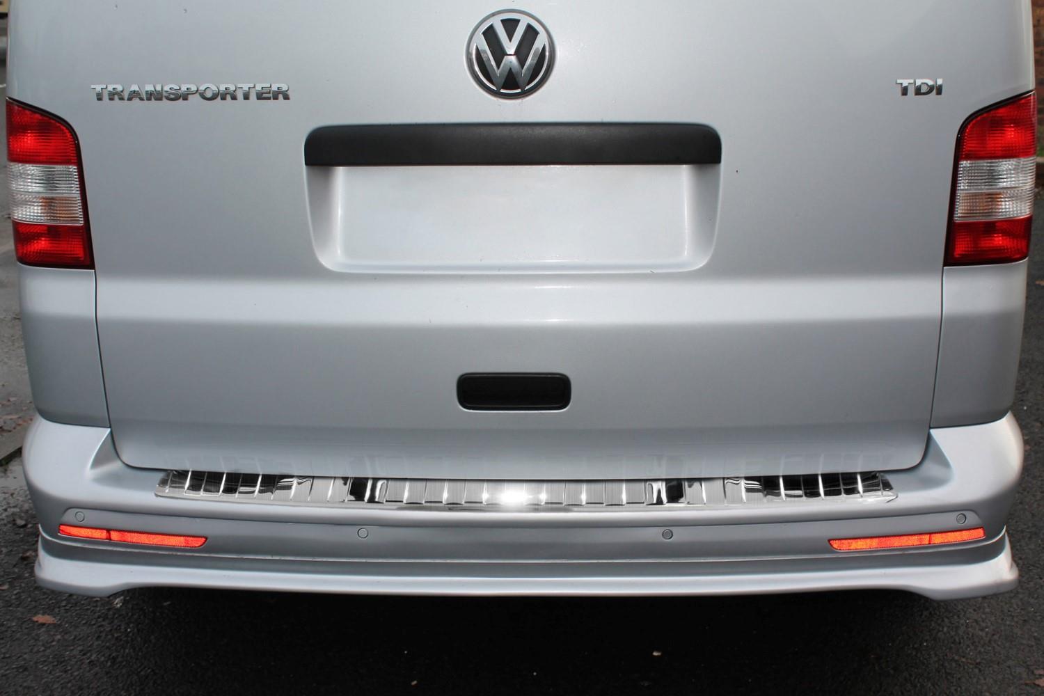 Rear bumper protector Volkswagen Transporter T6 - T6.1 2015-present stainless steel brushed