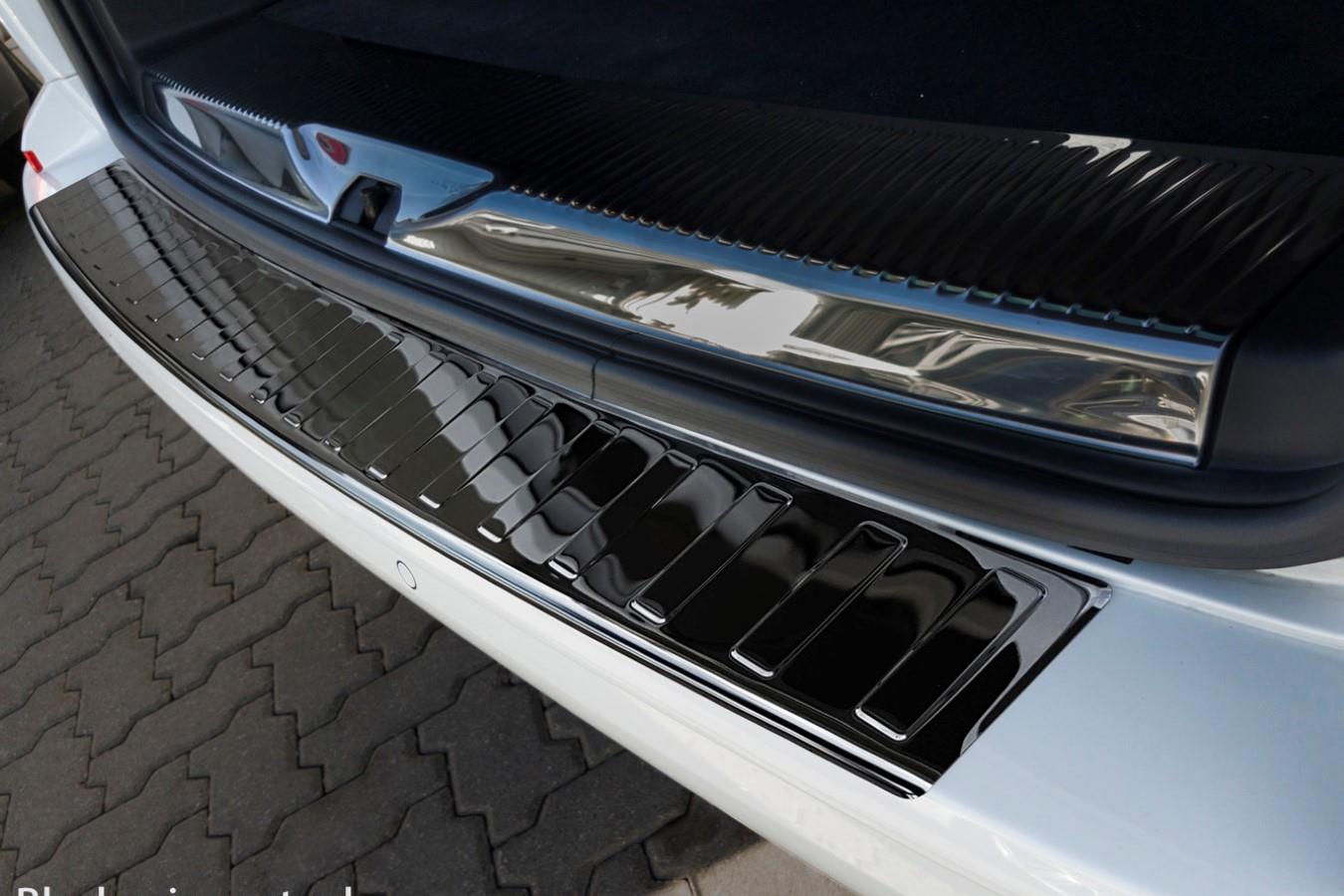 Rear bumper protector Volkswagen Transporter T6 - T6.1 2015-present stainless steel high gloss black