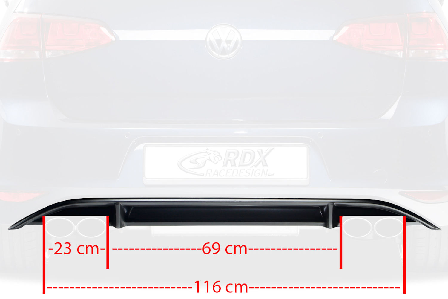 Rear diffuser Volkswagen Golf VII (5G) 2012-2020 3 &#38; 5-door hatchback PU - painted (VW17GORS) (6)