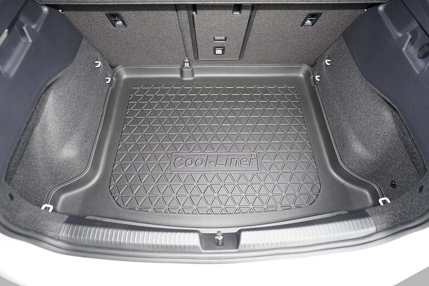  Voiture Cuir Tapis de Coffre pour VW ID.6 CROZZ 2021 2022 2023,  EntièRement Entouré Imperméable Antidérapant Tapis Coffre Voiture,  Accessoires Voiture,Brown