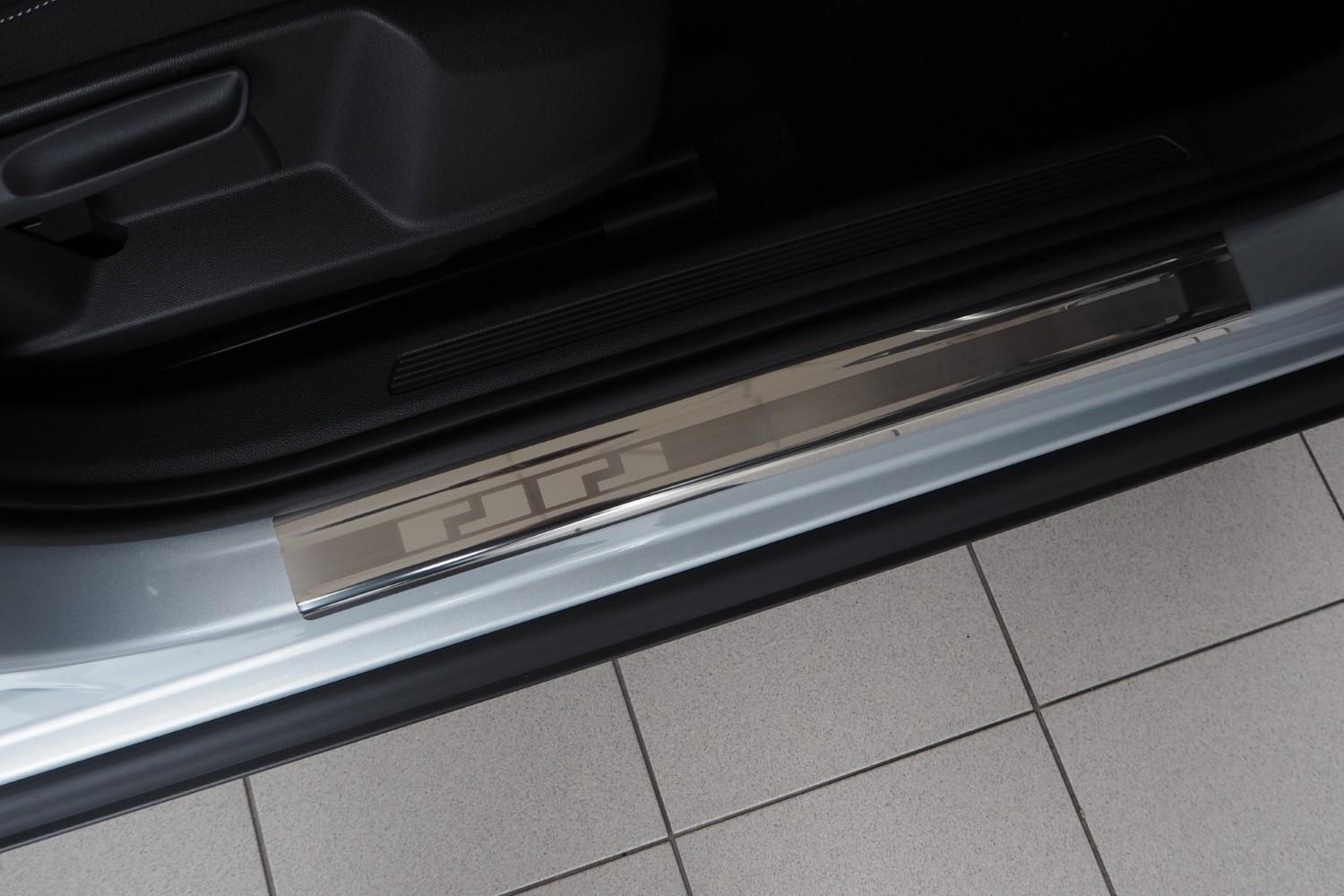 Door sill plates suitable for Volkswagen T-Cross 2018-present stainless steel brushed