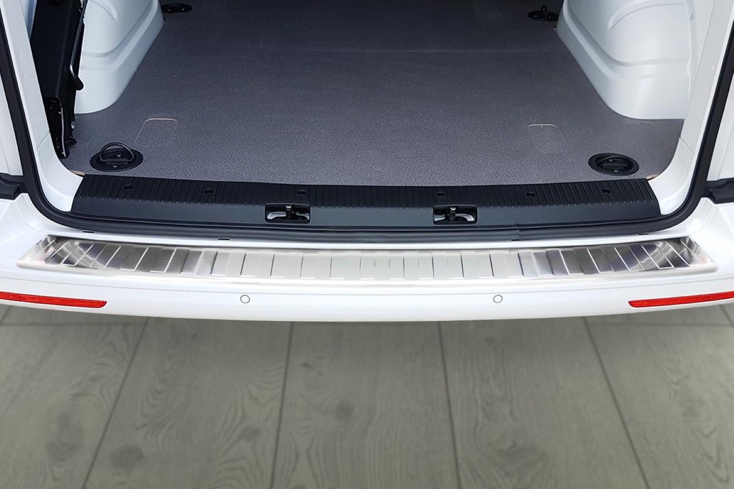 Rear bumper protector Volkswagen Transporter T6 - T6.1 2015-present stainless steel brushed