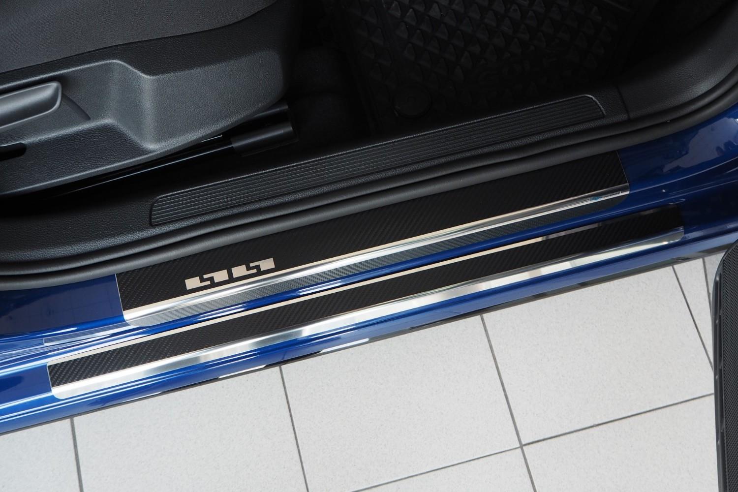 Instaplijsten geschikt voor Volkswagen Golf VII (5G) 2012-2020 5-deurs hatchback RVS - carbon folie