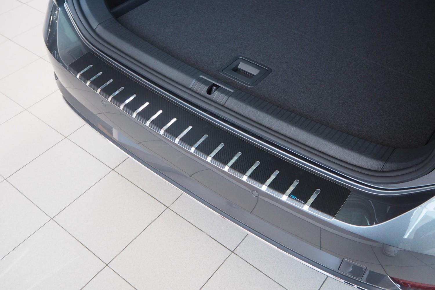 Bumperbeschermer geschikt voor Volkswagen Golf VII Variant (5G) 2013-2020 wagon RVS - carbon folie