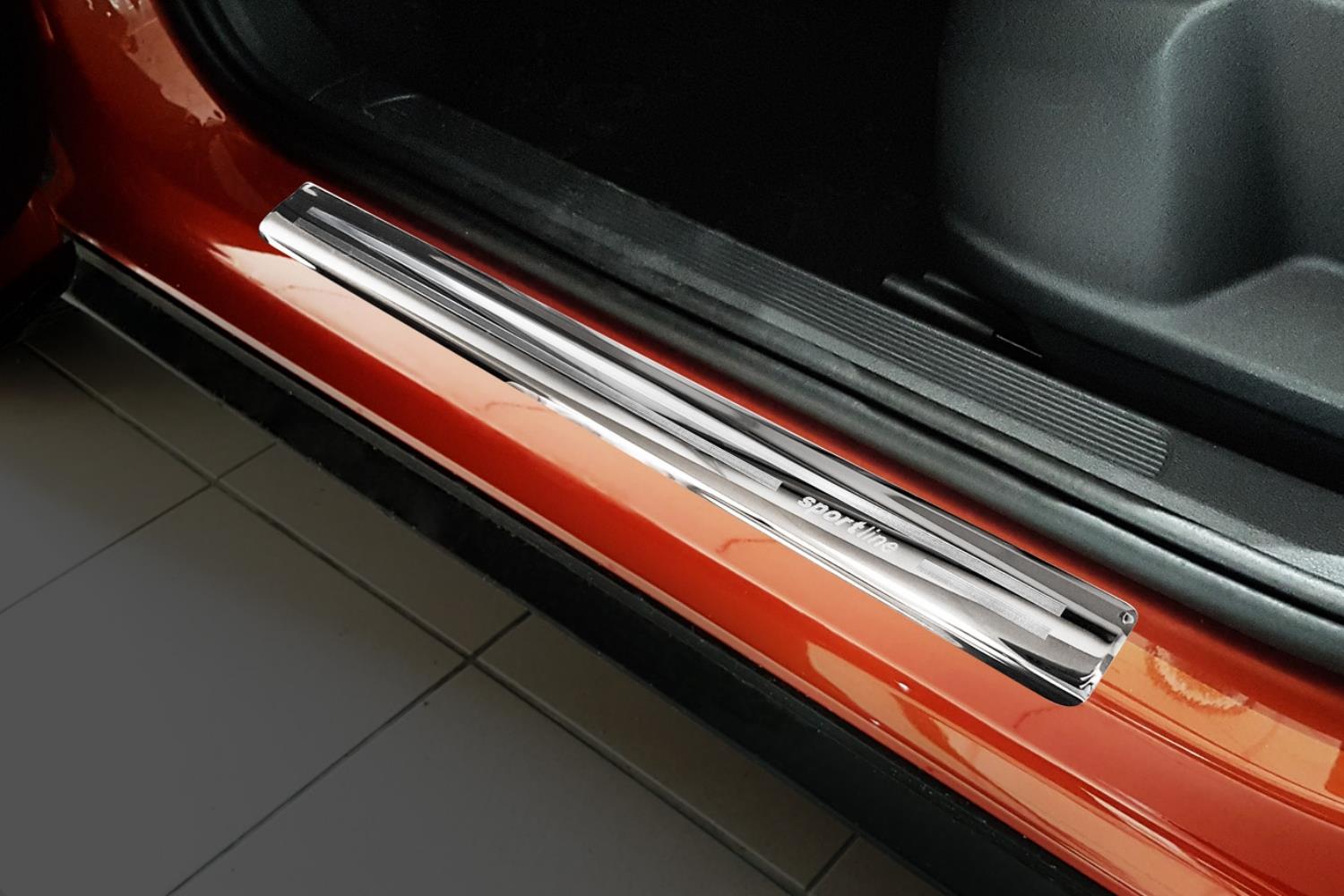 Seuils de portes convient à Volkswagen T-Roc 2017-présent acier inox brillant 4 pièces