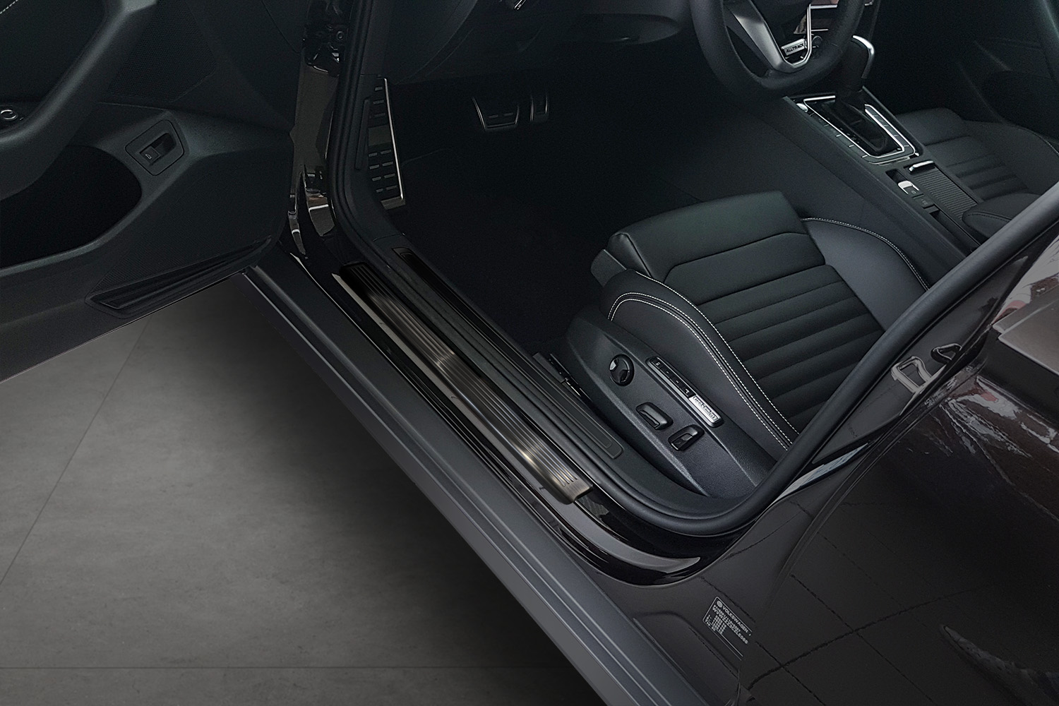 Instaplijsten geschikt voor Volkswagen Passat (B8) 2014-2021 4-deurs sedan RVS geborsteld antraciet 4-delig