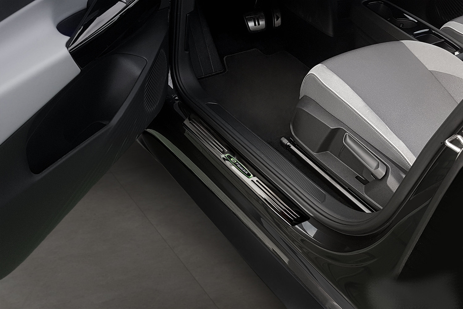 Seuils de portes convient à Volkswagen ID.3 2019-présent 5 portes bicorps acier inox anthracite brillant 4 pièces