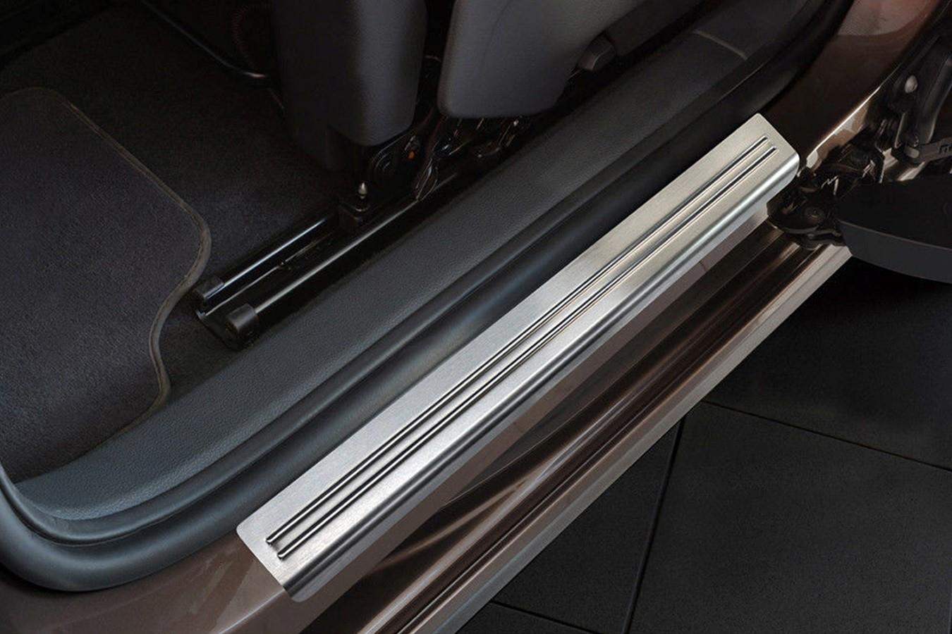 Door sill plates suitable for Volkswagen Sharan II (7N) 2010-2022 stainless steel brushed 4 pieces