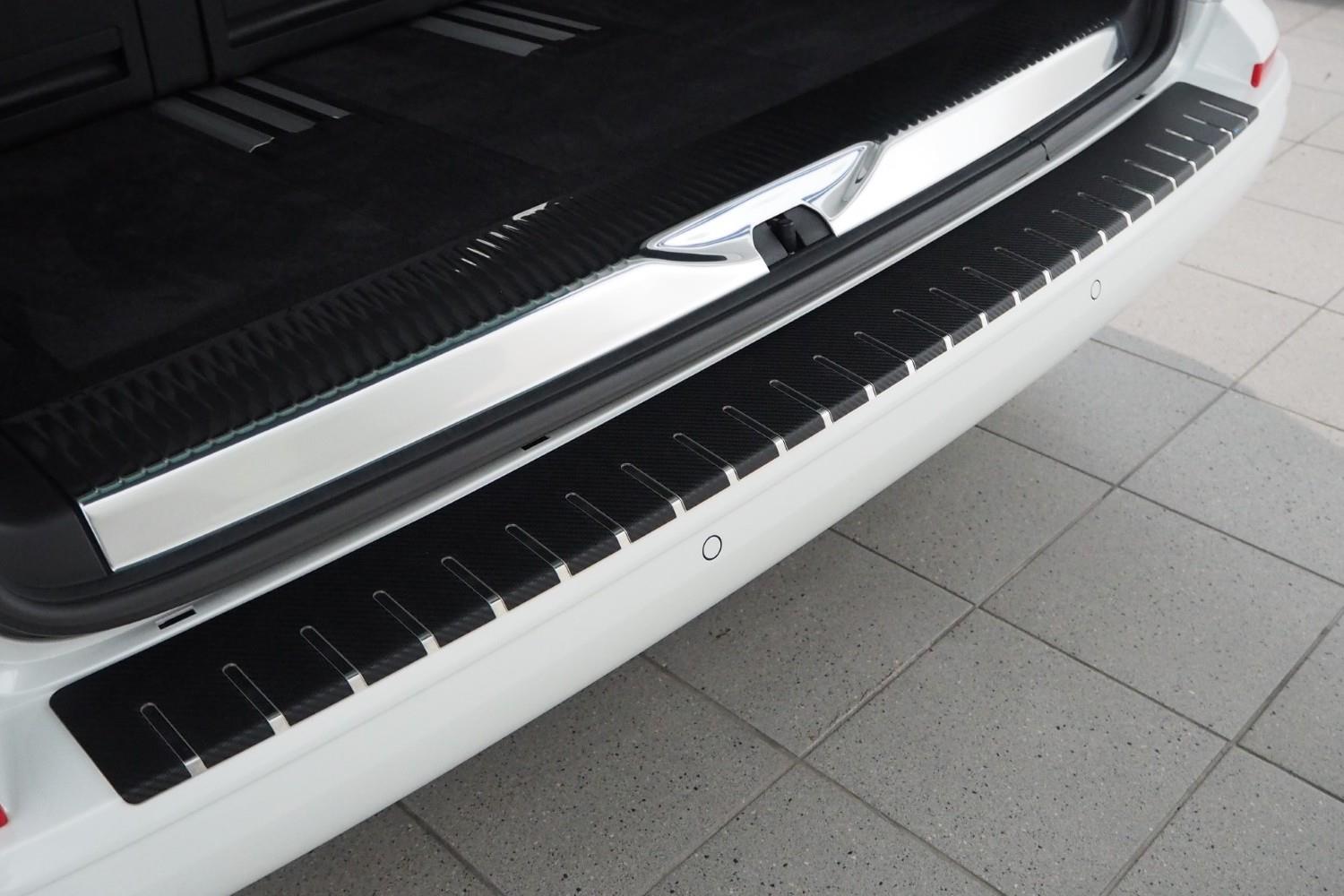 Rear bumper protector Volkswagen Transporter T6 - T6.1 2015-present stainless steel - carbon foil