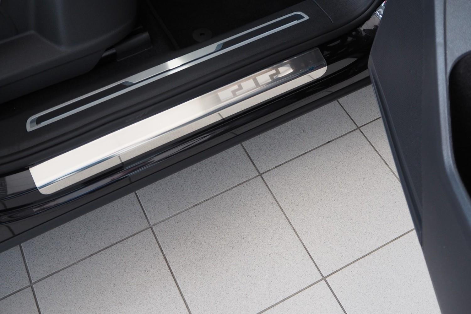 Door sill plates suitable for Volkswagen Tiguan II 2015-2024 stainless steel brushed