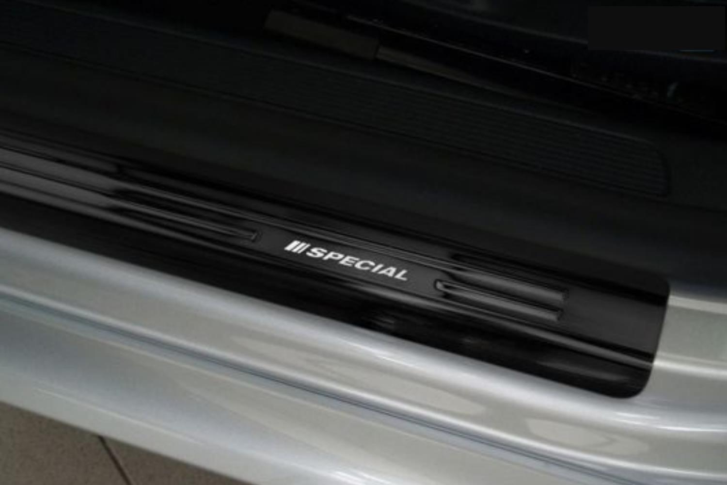 Seuils de portes convient à Volkswagen Passat Variant (B6) 2005-2010 break acier inox brossé anthracite 4 pièces