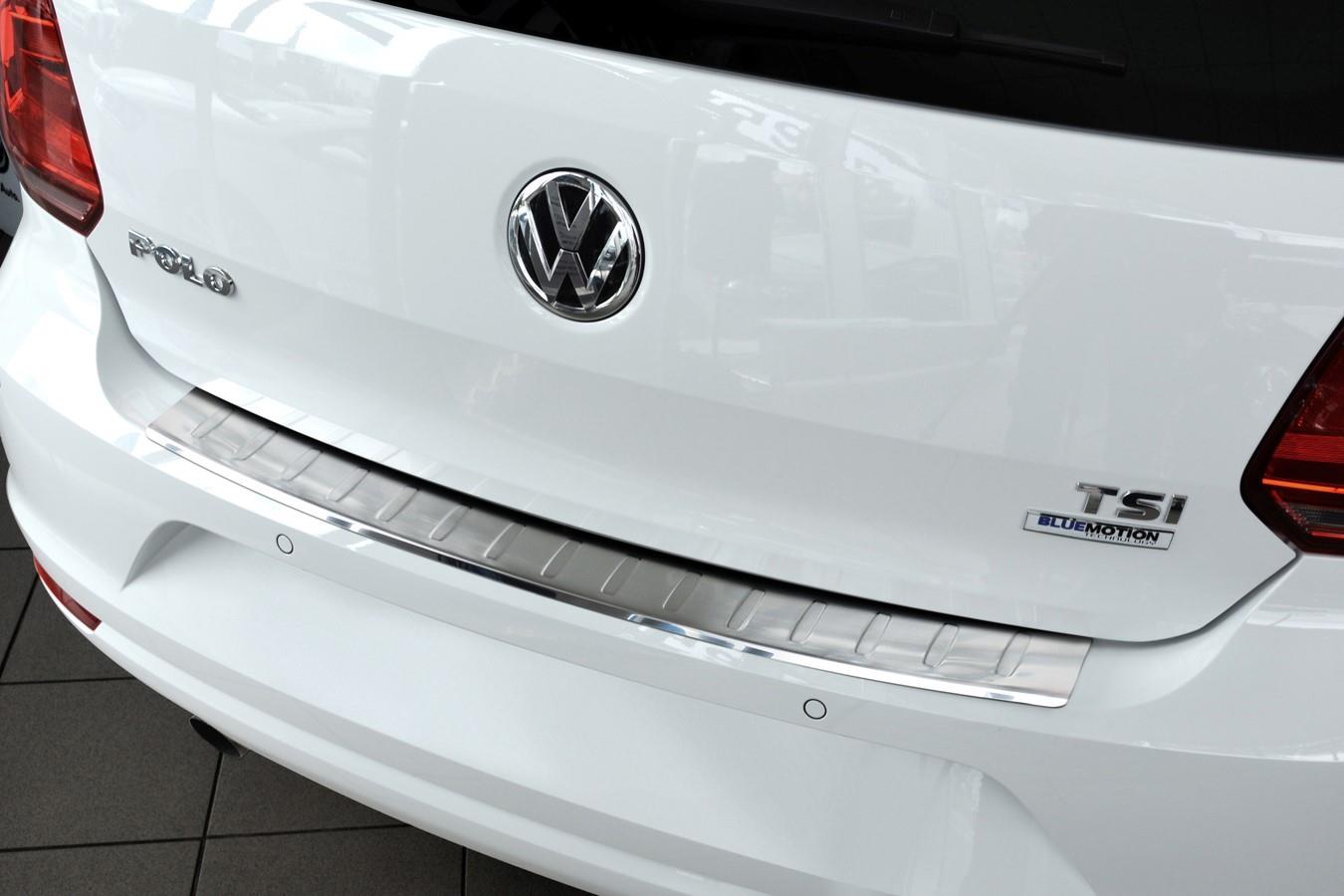 Volkswagen Polo V (6C) 2014-2017 3 & 5-door hatchback rear bumper protector stainless steel (VW4POBP) (2)