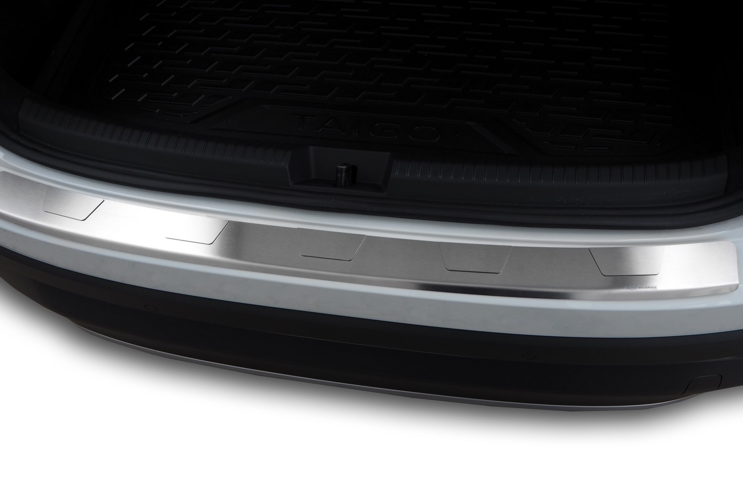 Rear bumper protector suitable for Volkswagen Taigo (CS) 2021-present stainless steel brushed