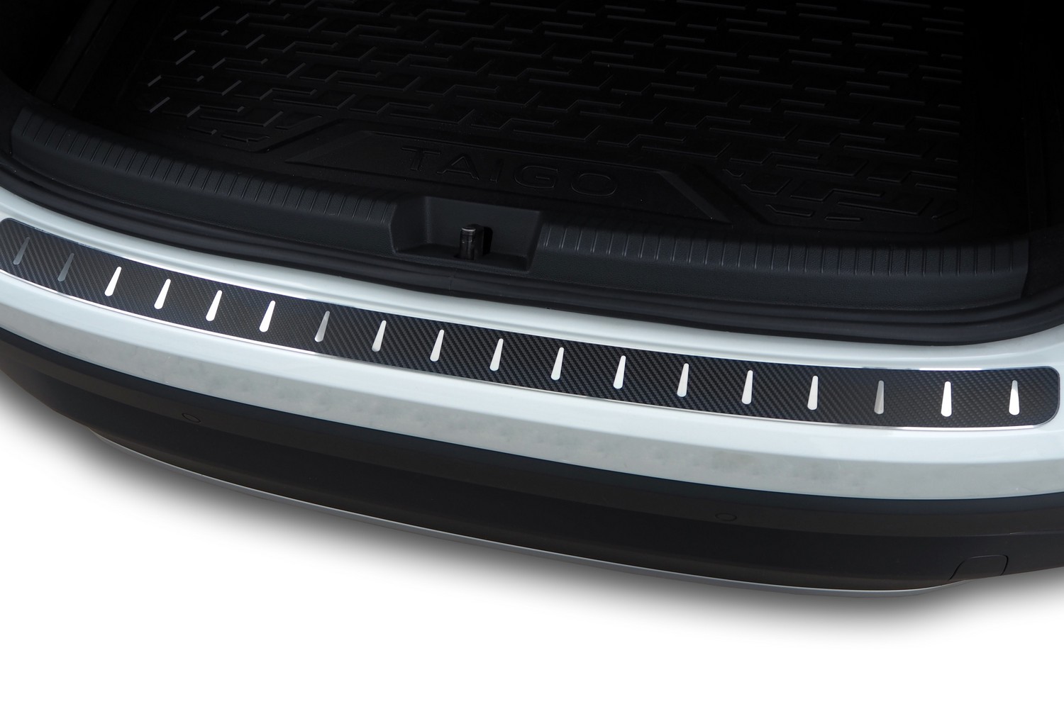 Protection de seuil de coffre Volkswagen Taigo (CS) 2021-présent acier inox - feuille de carbone