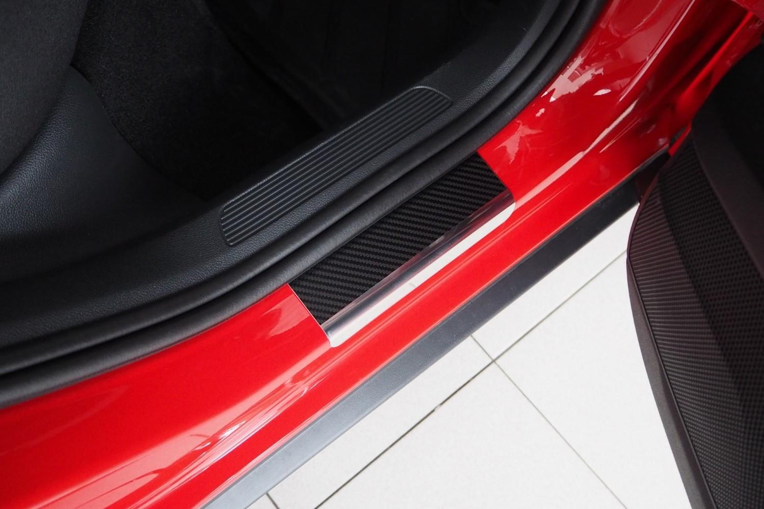 Door sill plates suitable for Volkswagen T-Roc II 2025-present stainless steel - carbon foil (2) Door sill plates suitable for Volkswagen T-Roc II 2025-present stainless steel - carbon foil (2)