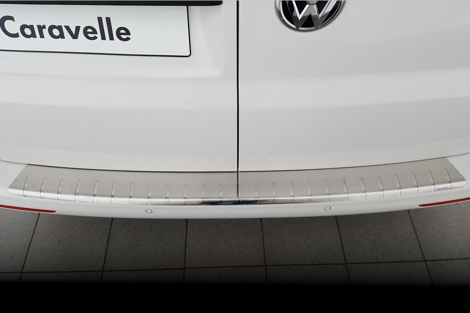 Rear bumper protector Volkswagen Transporter T6 - T6.1 2015-present stainless steel brushed