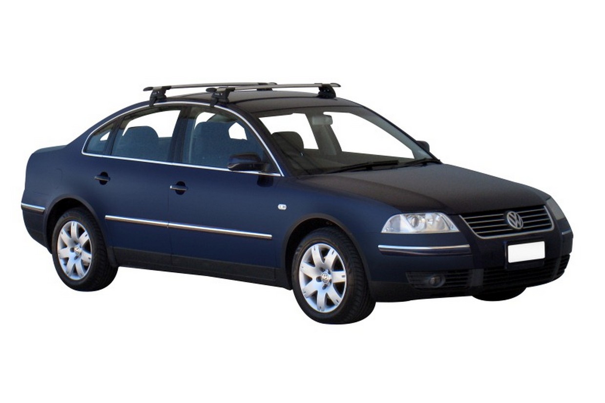 Roof bars suitable for Volkswagen Passat B5.5 2000 2005 4 door saloon Yakima Aero ThruBar black